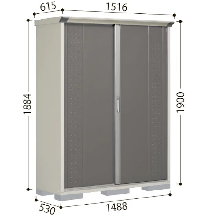 田窪工業所 タクボ物置 グランプレステージ ジャンプ GP-157BT たて置きタイプ(ネット棚) 扉カラー:トロピカルオレンジ