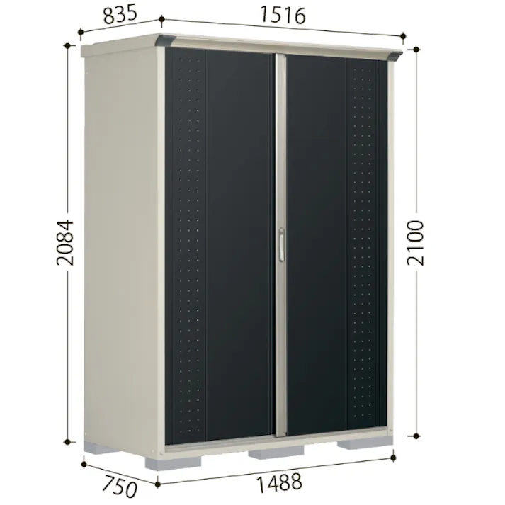 田窪工業所 タクボ物置 グランプレステージ ジャンプ GP-175DF 全面棚タイプ 扉カラー:カーボンブラウン