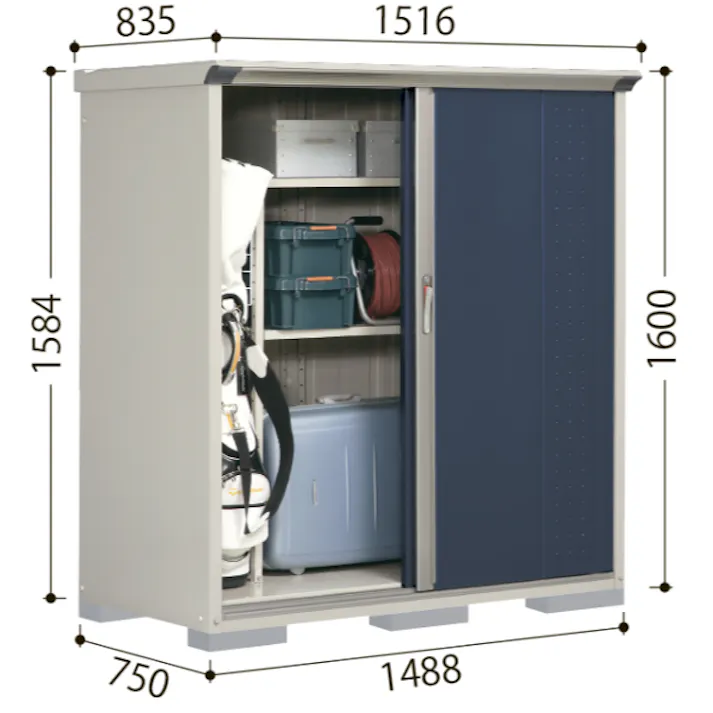 田窪工業所 タクボ物置 グランプレステージ ジャンプ GP-175AF 全面棚タイプ 扉カラー:シルクホワイト