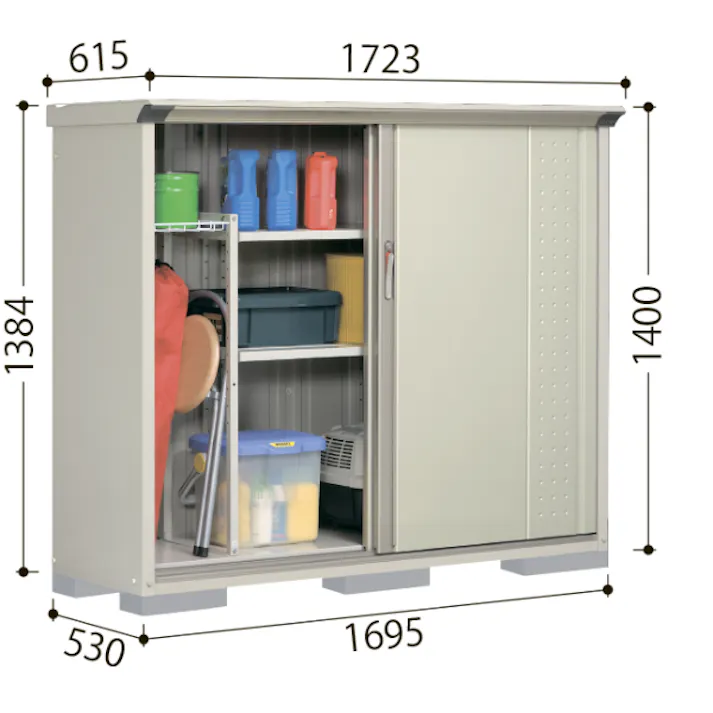 田窪工業所 タクボ物置 グランプレステージ ジャンプ GP-177CF 全面棚タイプ 扉カラー:ナイトブラック