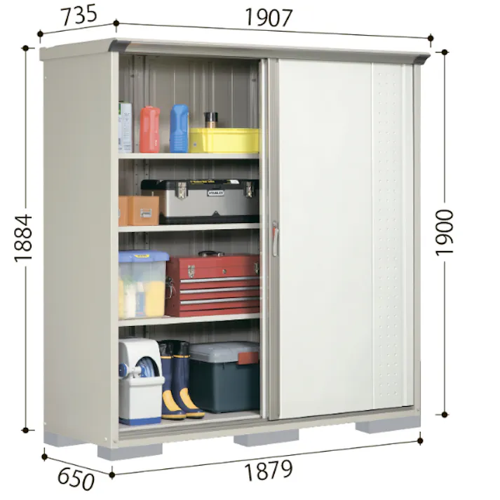 田窪工業所 タクボ物置 グランプレステージ ジャンプ GP-229HF 全面棚タイプ 扉カラー:ディープブルー