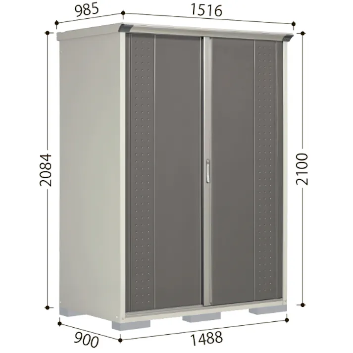 田窪工業所 タクボ物置 グランプレステージ ジャンプ GP-177AF 全面棚タイプ アイボリーブラック 扉カラー:シルクホワイト