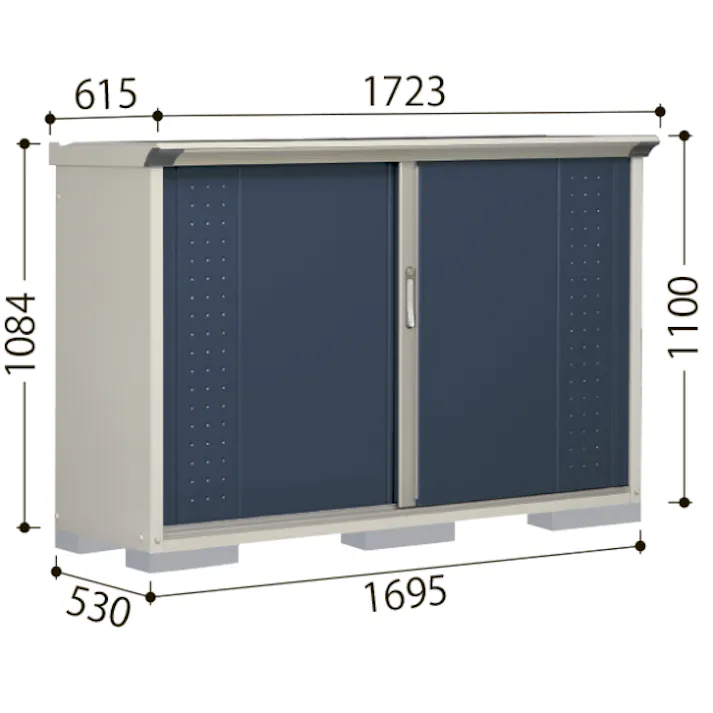 田窪工業所 タクボ物置 グランプレステージ ジャンプ GP-177HT たて置きタイプ(ネット棚) 扉カラー:ディープブルー