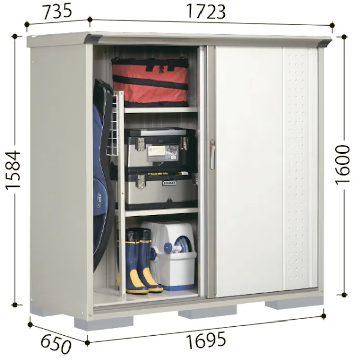 田窪工業所 タクボ物置 グランプレステージ ジャンプ GP-179BT たて置きタイプ(ネット棚) 扉カラー:カーボンブラウン