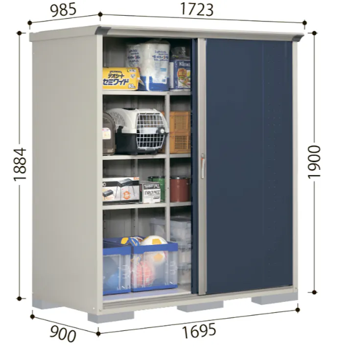 田窪工業所 タクボ物置 グランプレステージ ジャンプ GP-197BF 全面棚タイプ 扉カラー:カーボンブラウン