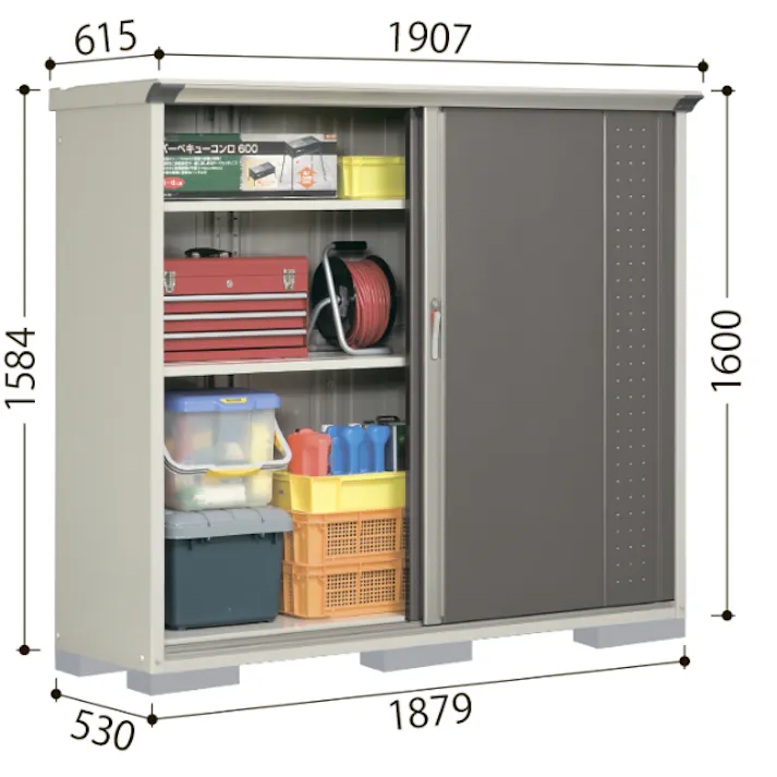 田窪工業所 タクボ物置 グランプレステージ ジャンプ GP-227AF 全面棚タイプ 扉カラー:トロピカルオレンジ