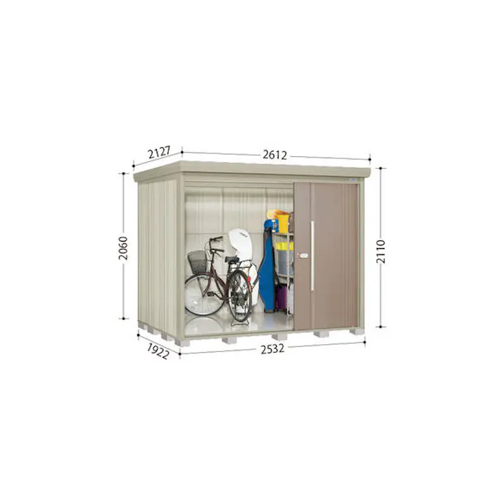 田窪工業所 タクボ物置 Mr.ストックマン ダンディ 背面棚タイプ ND-S2519 多雪型 標準屋根 扉カラー:カーボンブラウン