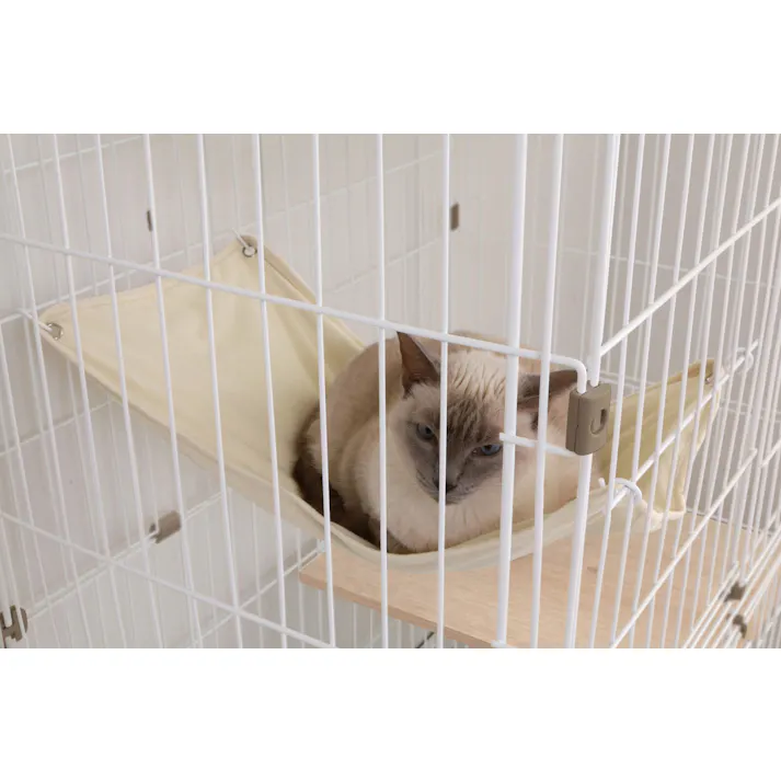 ウッディ キャット ケージ 2段【アイリスオーヤマ ケージ キャットケージ】 猫 ねこ ゲージ 柵 ペット用品 /PWCR-962V(アッシュグレーライトナチュラル)【おそうじ簡単・組立簡単】 #4967576632959