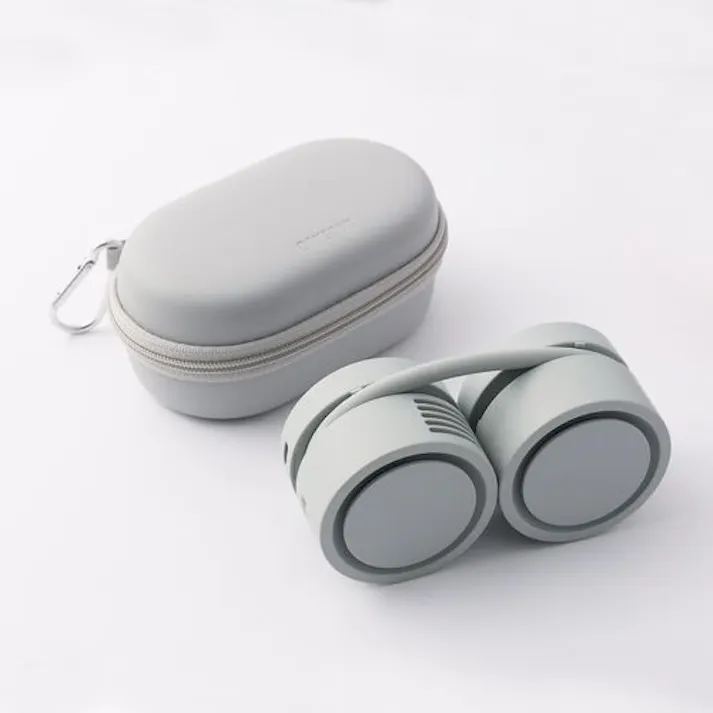 ダンスーン Neck Band Fan Rolling ポータブル扇風機 ミントグレー