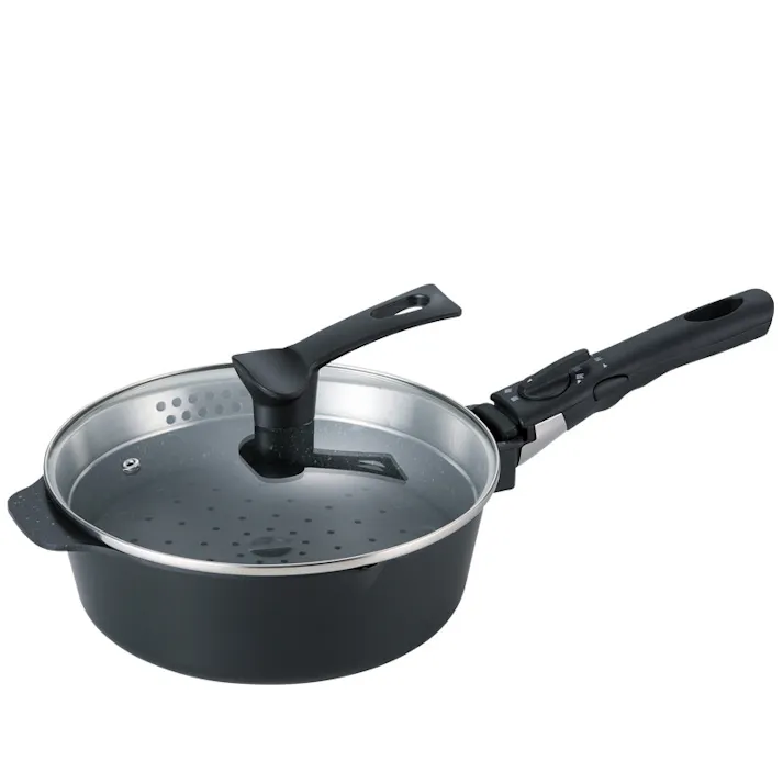 オーヴェル2 IH多機能パン24cm EM-9735 鍋 フライパン 一台で煮る・焼く・炊く・蒸す・茹でる・炒める・揚げる ハンドル着脱 オーブン調理 湯切り #4903779087653 和平フレイズ