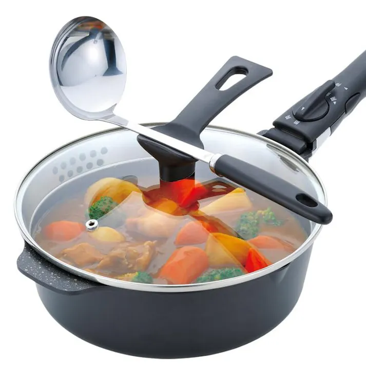 オーヴェル2 IH多機能パン24cm EM-9735 鍋 フライパン 一台で煮る・焼く・炊く・蒸す・茹でる・炒める・揚げる ハンドル着脱 オーブン調理 湯切り #4903779087653 和平フレイズ