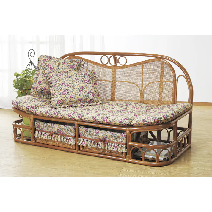 東京ラタン 天然 籐 ハイバック カウチソファ 140cm幅 #4589978088297 flife