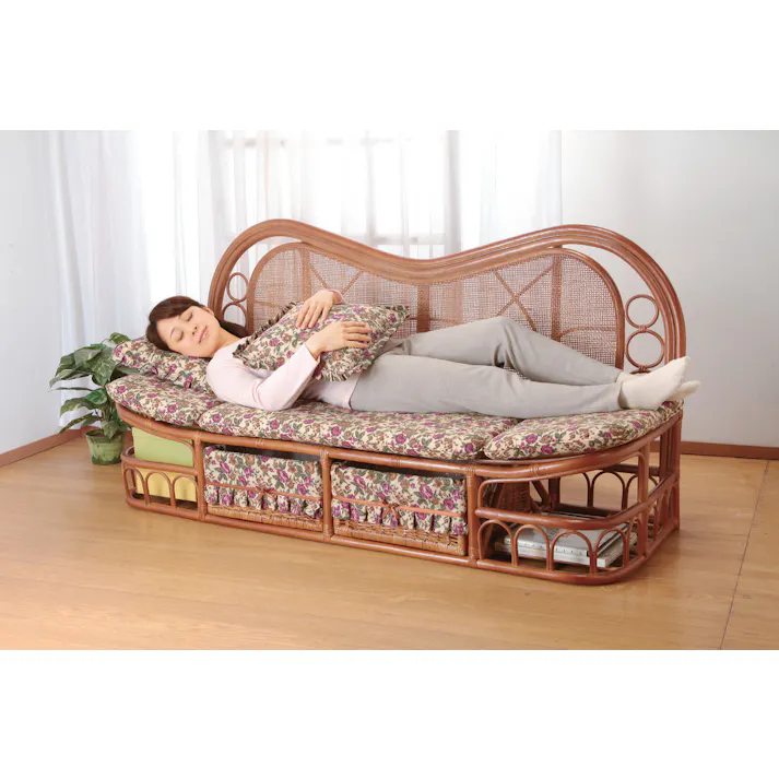 東京ラタン 天然 籐 ハイバック カウチソファ 160cm幅 #4589978088303 flife