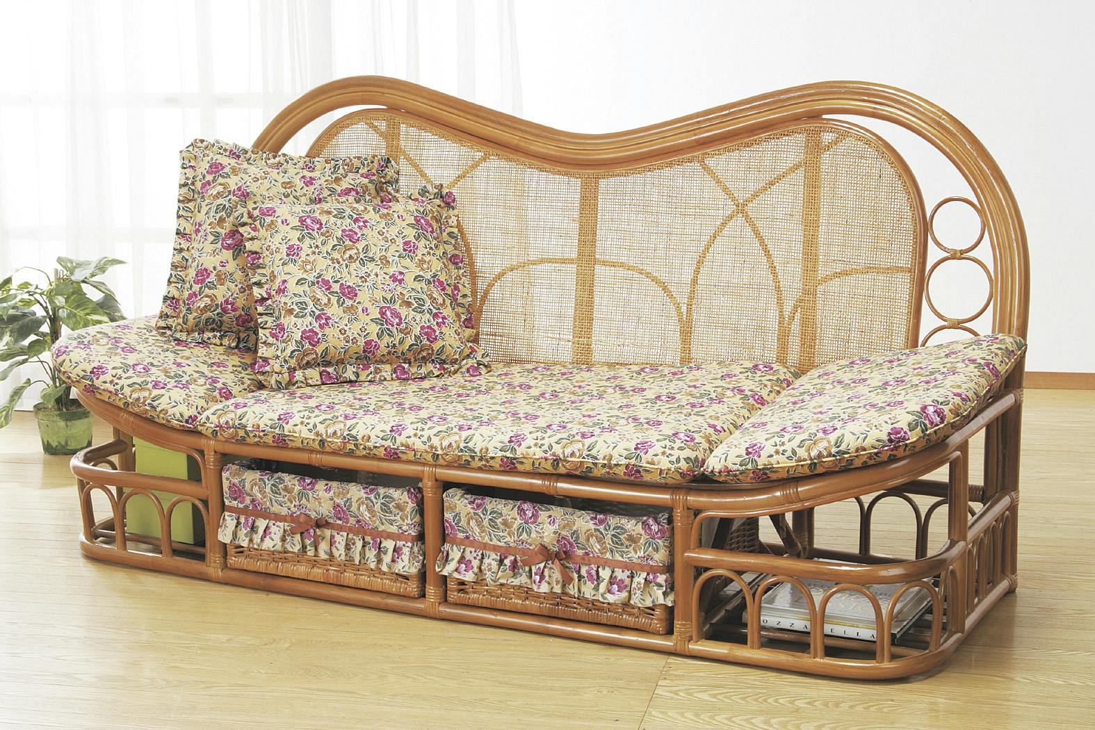 東京ラタン 天然 籐 ハイバック カウチソファ 160cm幅 ＃4589978088303