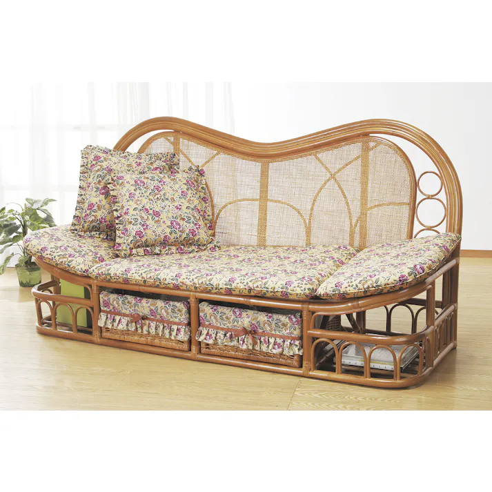 東京ラタン 天然 籐 ハイバック カウチソファ 160cm幅 #4589978088303 flife