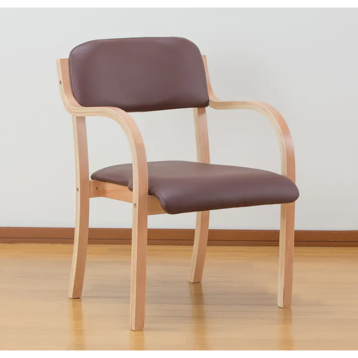 立ち座りサポートチェア 1脚 【ダークブラウン】 肘掛け付き椅子 休憩スペース 福祉施設 立ち上がる際の負担を緩和 疲れにくい 介護 イス お客様組立 【送料込み】 #4589978098210 flife