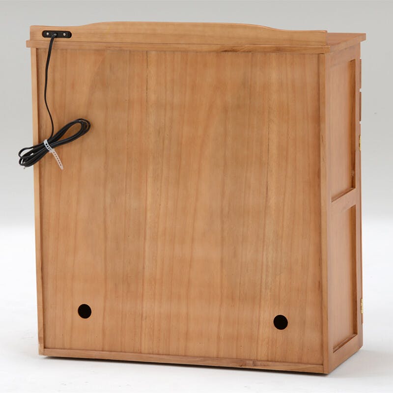 天然木 鍵付き 引き出し いっぱい FAX台 コンセント付き 76cm幅