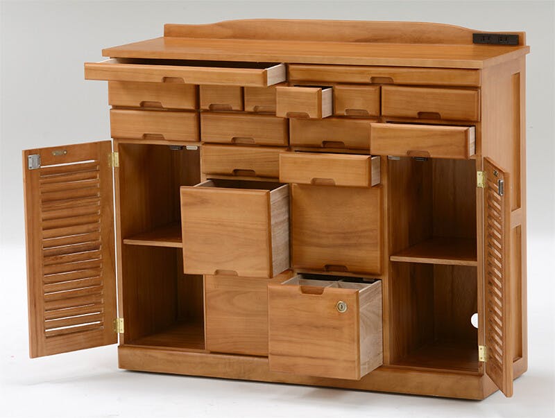 全段鍵付き 天然木 ファックス台 【ブラウン】 約幅45cm 引出し便利収納 全段鍵付き 天然木 ファックス台 【ブラウン】 約幅45cm 引出し