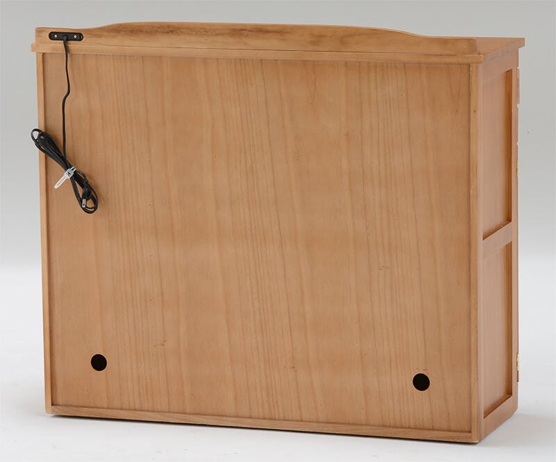 天然木 鍵付き 引き出し いっぱい FAX台 コンセント付き 96cm幅