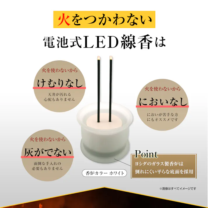 【火をつかわないガラス製香炉付LED線香 ワイン】 ちあふる 火をつかわないLED線香だから、ひとり暮らしのシニアの方、ペットや小さなお子様のいるご安全。いつまでもご先祖様への想いを紡ぐ。 火災予防 防災 モダン スタイリッシュ シンプル 灰が出ない 匂わない ワンタッチ操作