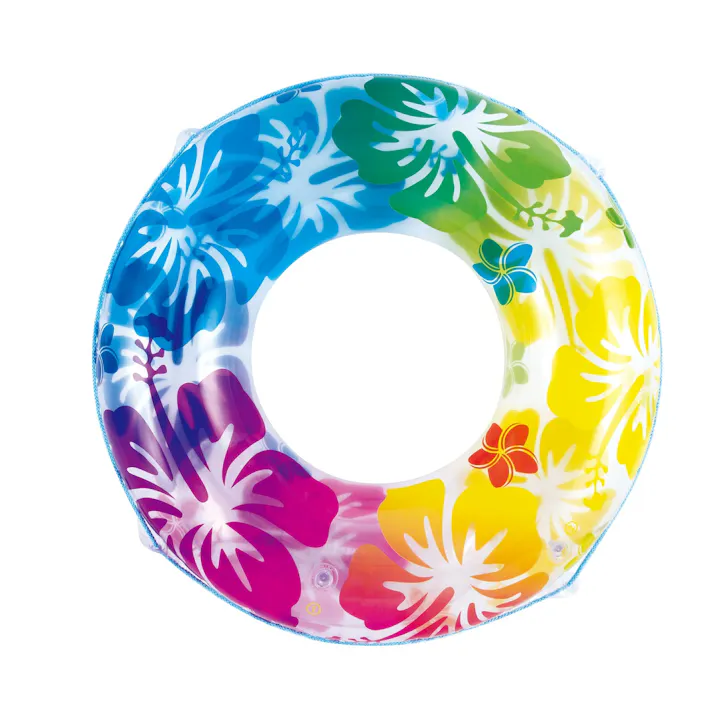 浮輪100cm クリアレインボーハイビスカス 【大人推奨】 うきわ #4904922820622 trosoku