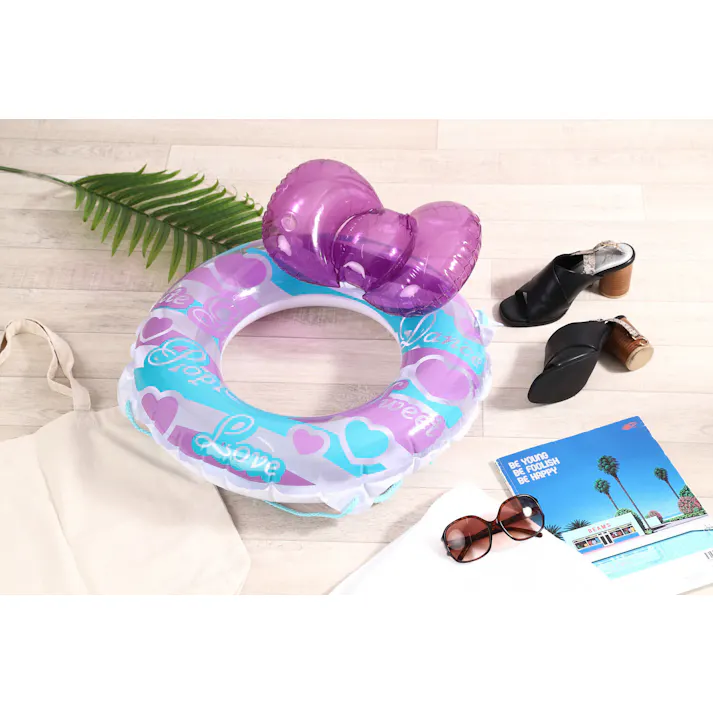 浮輪60cm リボンハート 【低学年~高学年向け】大人気 リボンギミック付 うきわ #4904922820837 trosoku