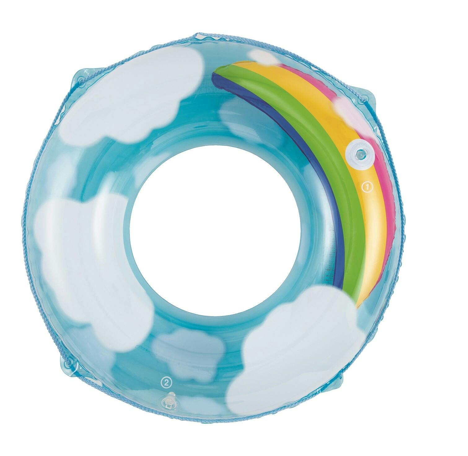 浮輪80cm レインボースカイ 気室が虹になった映え浮輪 【高校生