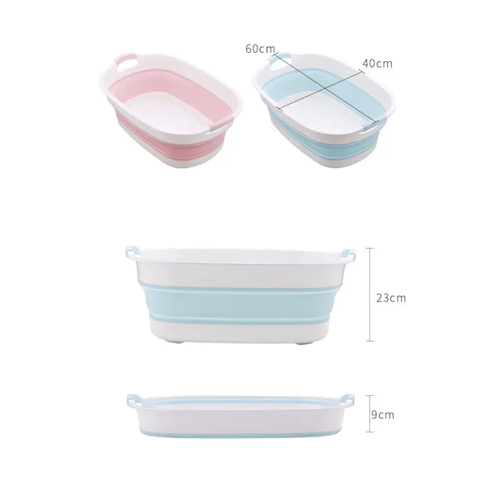 ベビーバス ソフトタブ 沐浴 折りたたみ桶 ペット 洗濯物 60*40*23CM ペットバス 大型 洗濯かご 犬猫用お風呂 おりたたみたらい ペット用バスタブ