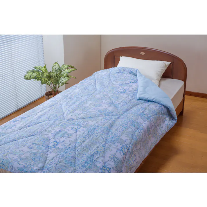 抗菌・防臭・防ダニわた使用 洗える清潔肌掛布団 1枚 ブルー #4589756181165 flife