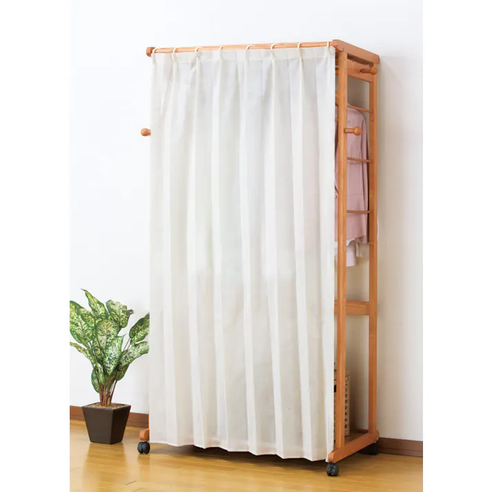 C・H・R 天然木カーテン付きシングルハンガー 110cm幅 #4589978091754 flife