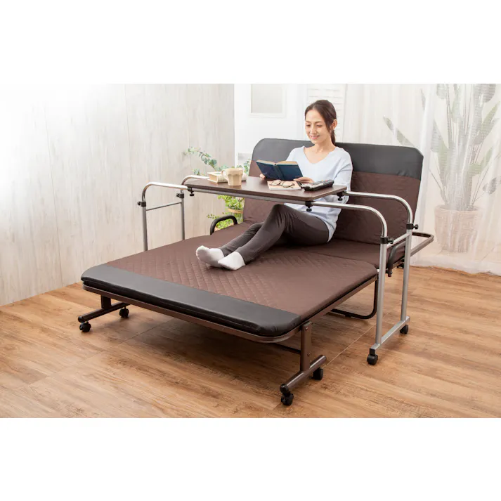 伸縮式フリーテーブル ダークブラウン #4589978098999 flife