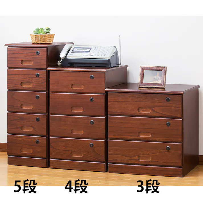 天然木 全段 鍵付きシークレットチェスト 4段 カギ付き 引き出し 隠しキャスター付き 組立不要完成品 鍵2個付き #4589978099989 flife