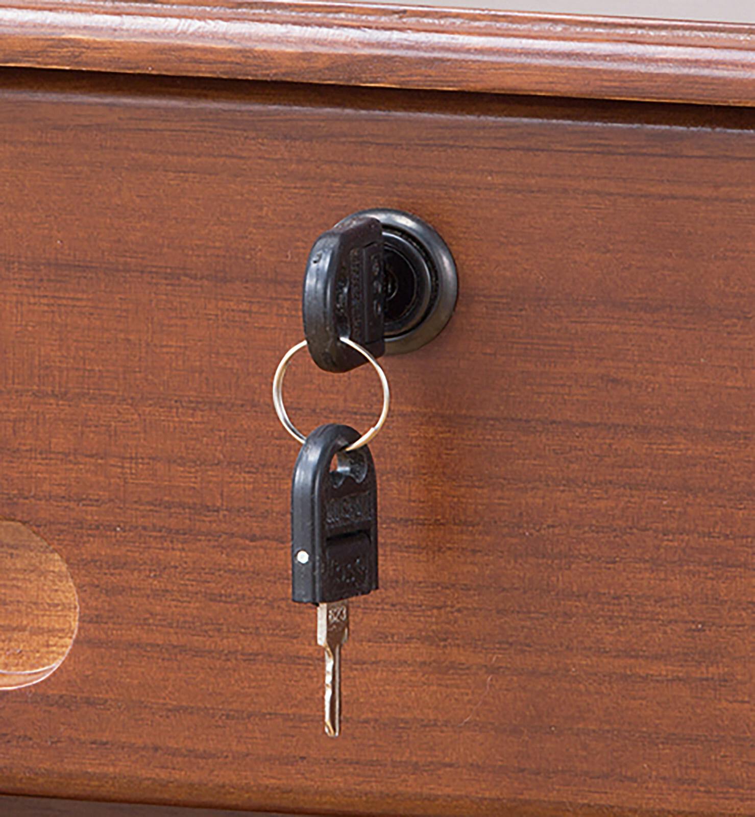 すぎた　ブラウン木製チェスト 4引き出し 鍵付き　4/4までの出品⭐️ 5000000097720_01.jpg