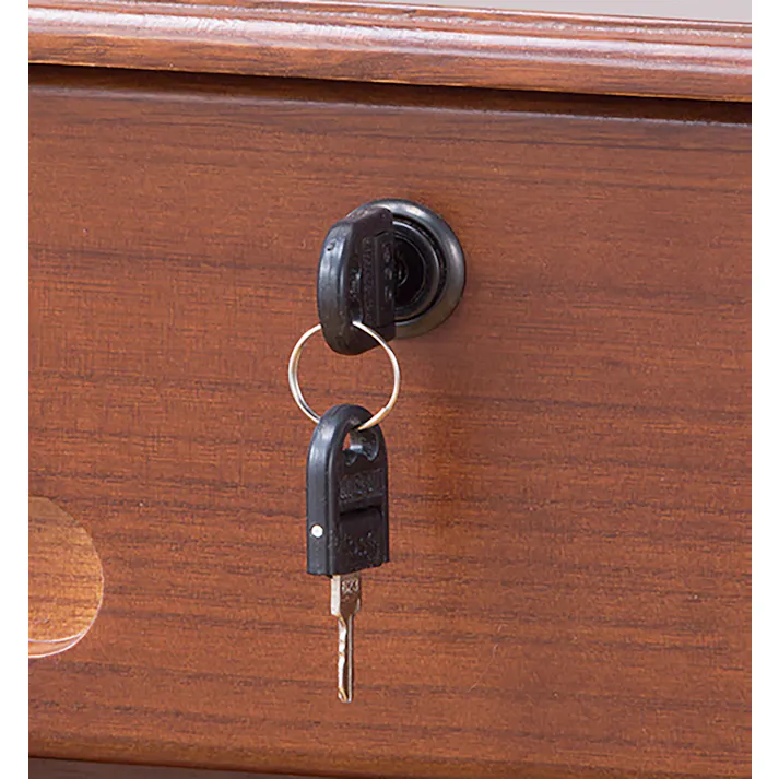 天然木 全段 鍵付きシークレットチェスト 4段 カギ付き 引き出し 隠しキャスター付き 組立不要完成品 鍵2個付き #4589978099989 flife