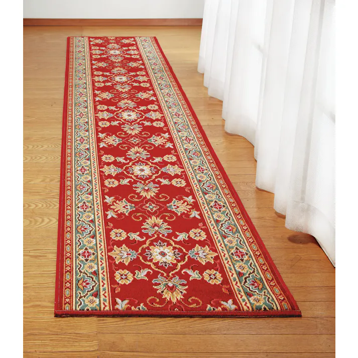 ベルギー製 廊下 敷カーペット 78×240cm レッド #4589978808734 flife