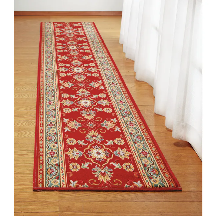 ベルギー製 廊下 敷カーペット 78×700cm レッド #4589978808857 flife