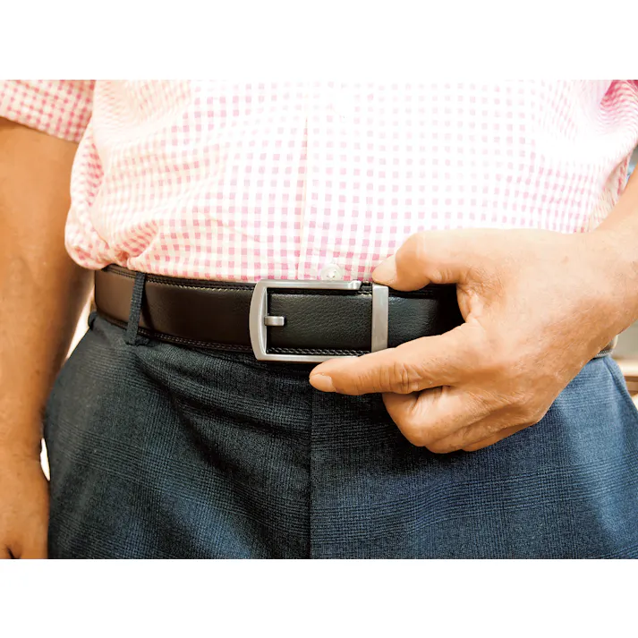 牛革ラチェット式ベルト3本組 黒・茶・黒(クロコ型押し) #4589978817583 flife