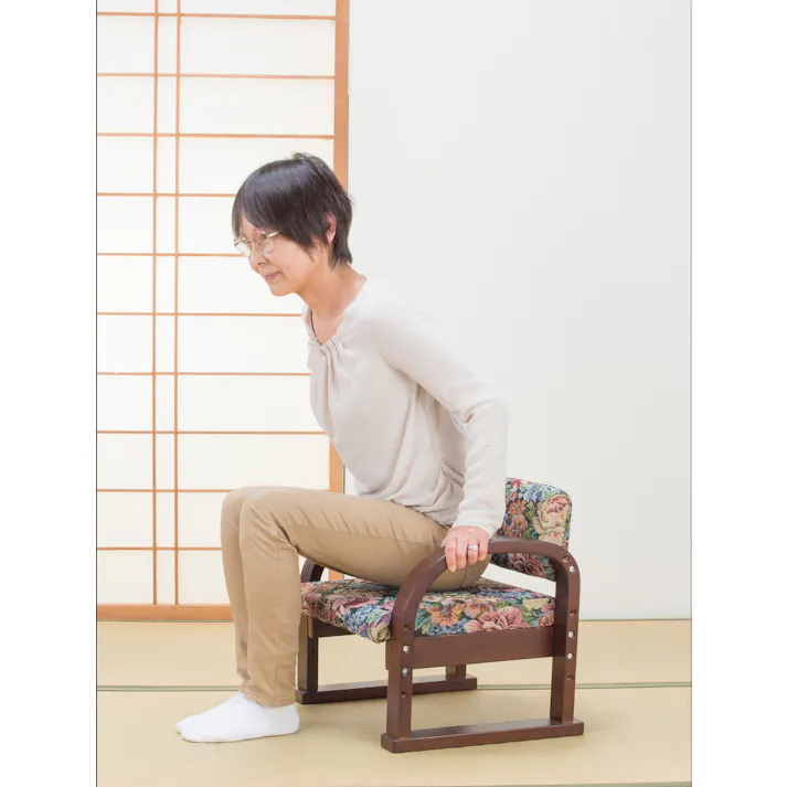 天然木立ち座り楽ちん座椅子 日本製 同色2脚組 ゴブラン #4589978828374 flife