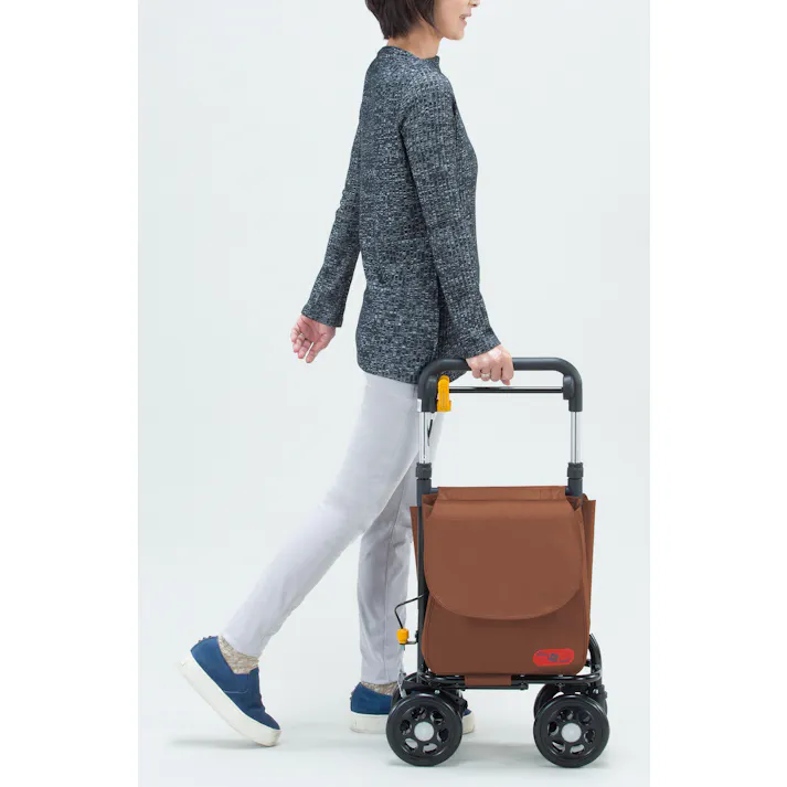 横押しサイドカーサポキャリー 片手ハンドル 安定 スイスイ進む 背面バッグ 楽々お買物 男女兼用右手タイプ アルミ製 軽量約2.6kg #4968501926402 flife