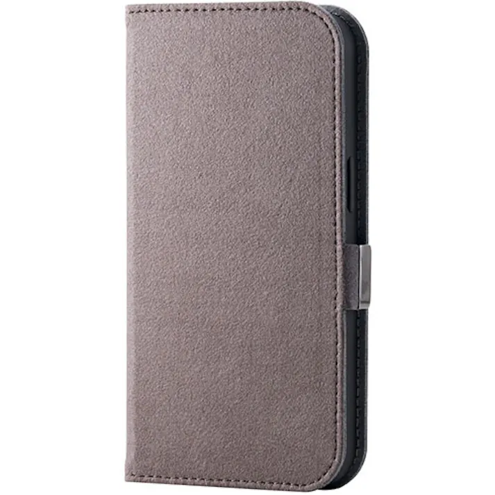 iPhone 16e ソフトレザーケース 磁石付 ウルトラスエード グレー