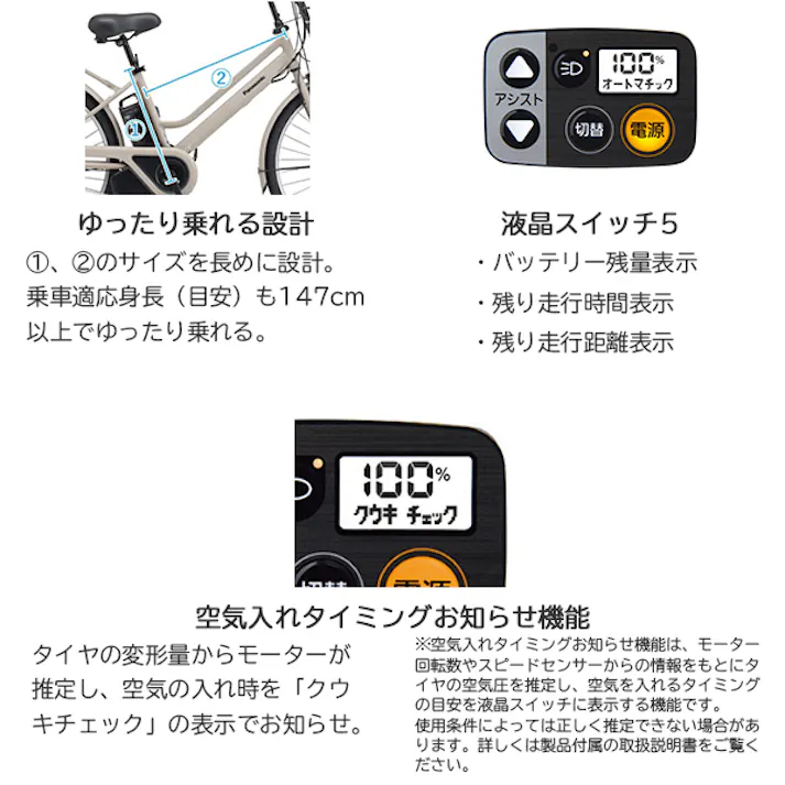 Panasonic(パナソニック)ティモ・S ファインホワイト 26インチ BE-FTS633F2 2025年モデル 電動アシスト自転車