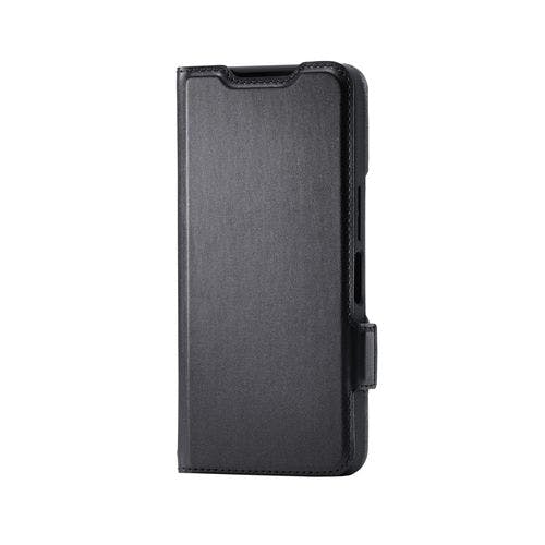 AQUOS wish5 (SH-52F) ケース レザー 手帳型 マグネット 衝撃吸収 ストラップホール付 スタンド機能付 ブラック ケース・ストラップ AQUOS wish5 (SH-52F) ケース レザー 手帳型 マグネット 衝撃吸収 ストラップホール付 スタンド機能付 ブラック ケース・ストラップ