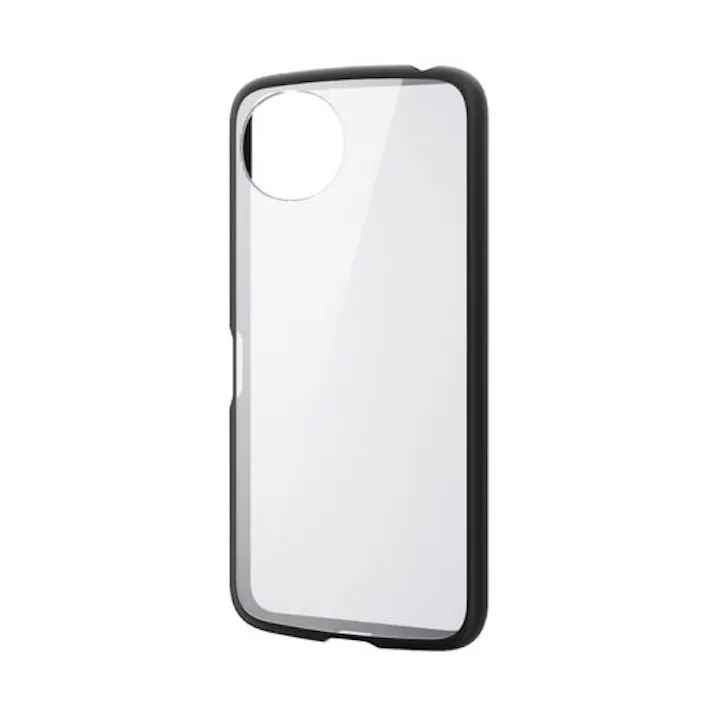AQUOS wish5 (SH-52F) ケース ハイブリッド 衝撃吸収 軽量 薄型 カメラレンズ保護設計 ストラップホール付 ブラック