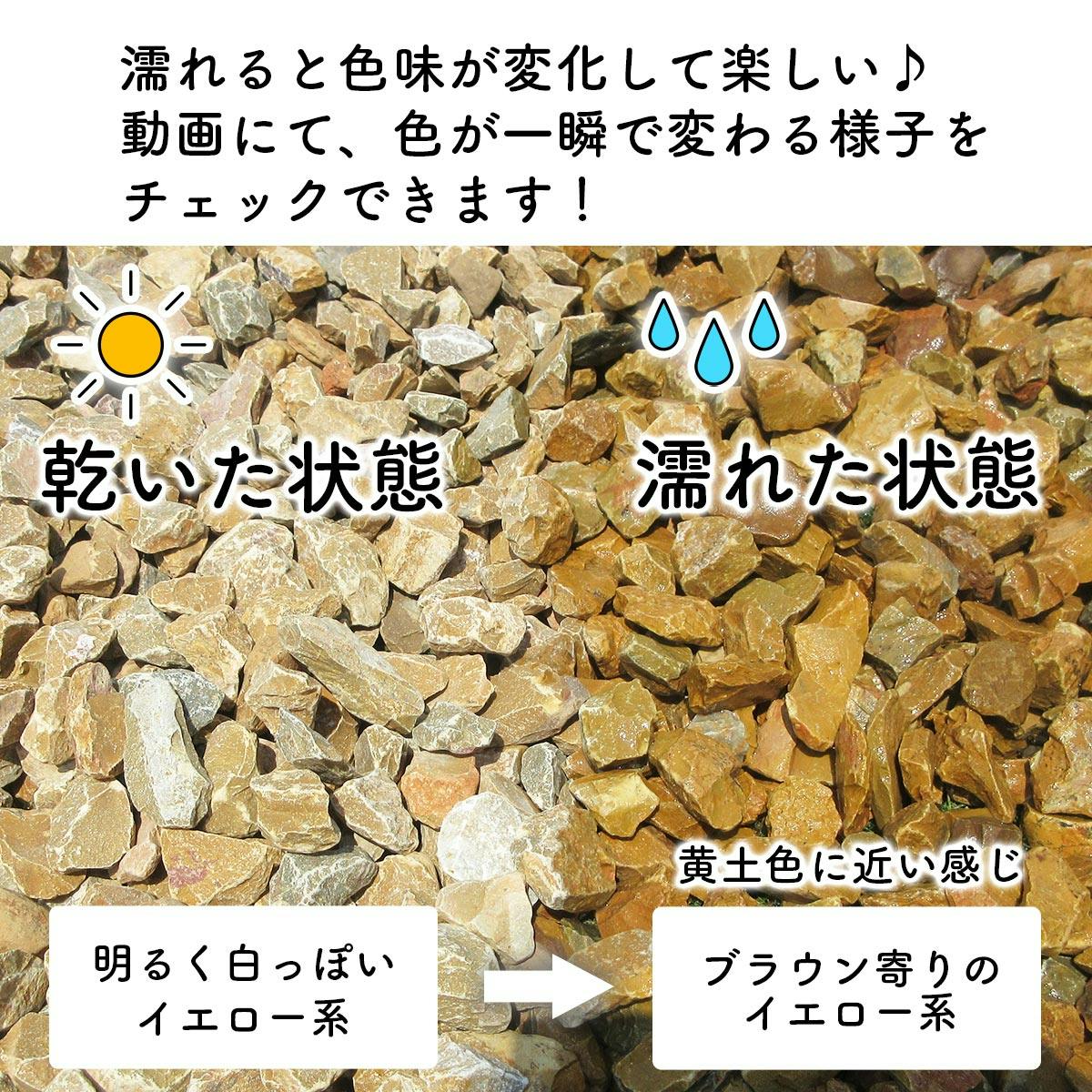 砂利】 黄色 【イエロー SS 22kg】 庭 砕石 防草シートの上に 砂利敷き