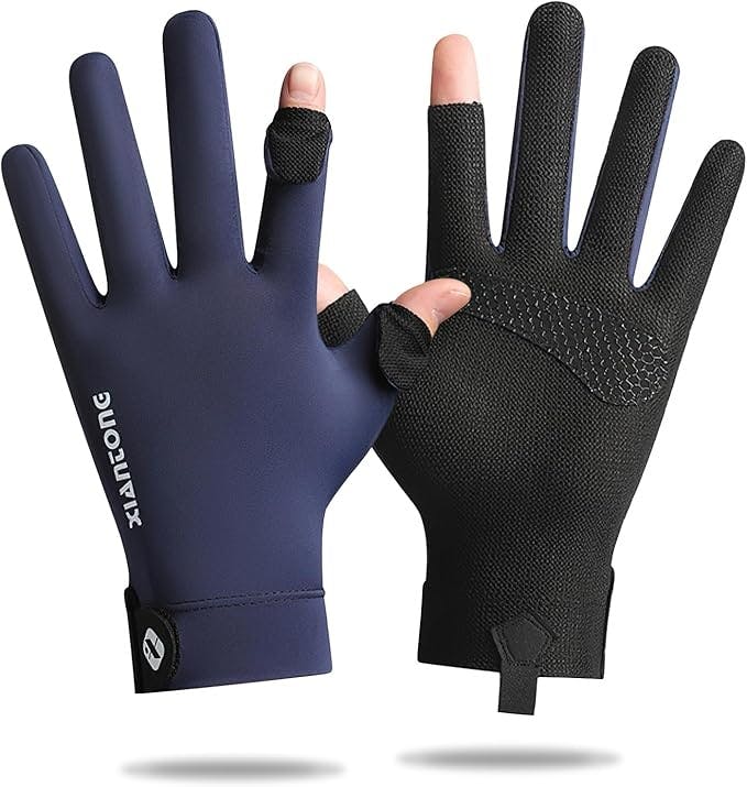 美品☆メンズ☆手袋☆ネイビー☆ブルー☆グラデーション☆シープスキン☆ 手袋 メンズ 最新 夏用 薄型 冷感 紫外線対策 グローブ 涼しい