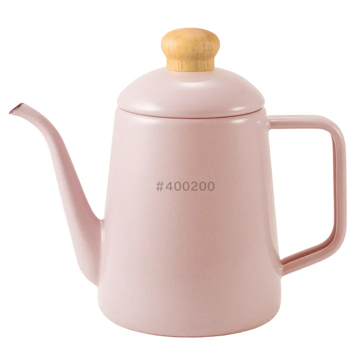 富士ホーロー コットン プラス ホーロー ドリップポット 1L ガス火 IH対応【琺瑯 コーヒードリップポット ケトル ホーローポット 直火 IH ほうろう コットンシリーズ アウトドア】 アッシュピンク