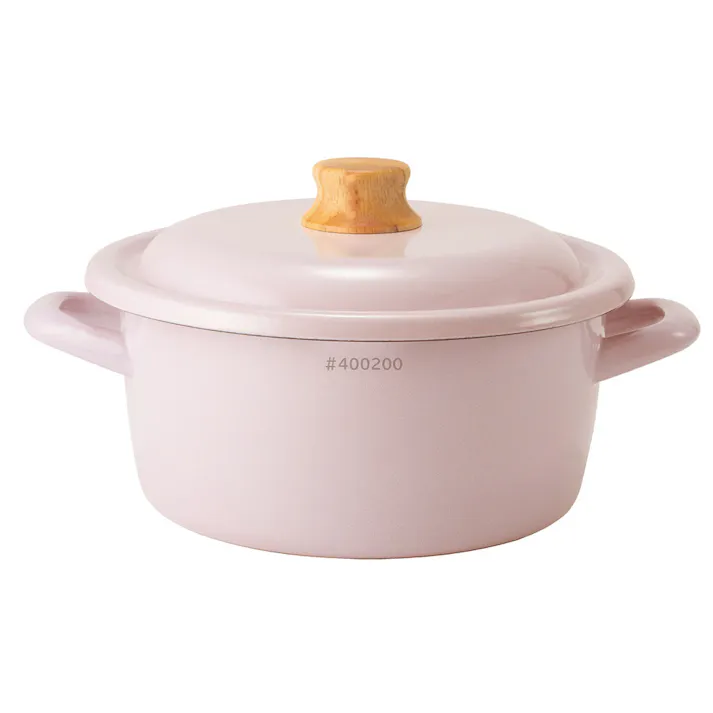 富士ホーロー コットンプラス 20cmキャセロール 蓋付き ガス火 IH対応 CTP-20W Cotton Plus コットンプラスシリーズ【琺瑯 両手鍋 ホーロー鍋 琺瑯鍋 調理器具 IH200V】 アッシュピンク