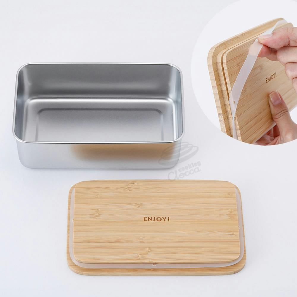 ステンレスランチボックス レクタングル 950ml 木蓋 NONOJI ののじ