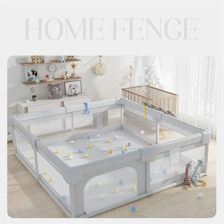 ベビーサークル メッシュ 四角 通常サイズ 子供用 プレイヤード フェンス 子供サークル 小さめ ベビーサークル 折畳み メッシュ 簡単組立 軽量 メッシュフェンス 滑り止め吸盤付き
