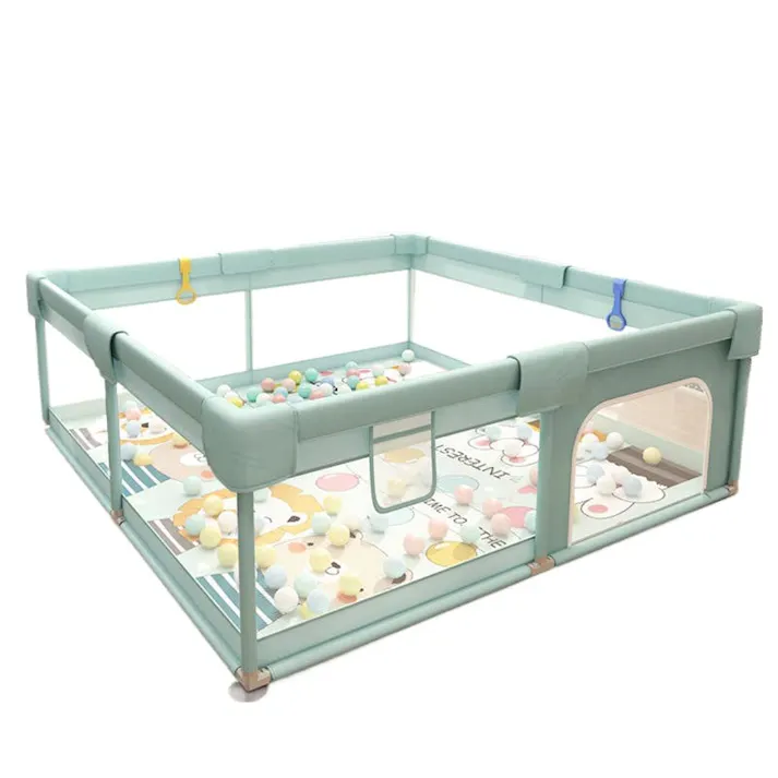 ベビーサークル メッシュ 四角 通常サイズ 子供用 プレイヤード フェンス 子供サークル 小さめ ベビーサークル 折畳み メッシュ 簡単組立 軽量 メッシュフェンス 滑り止め吸盤付き